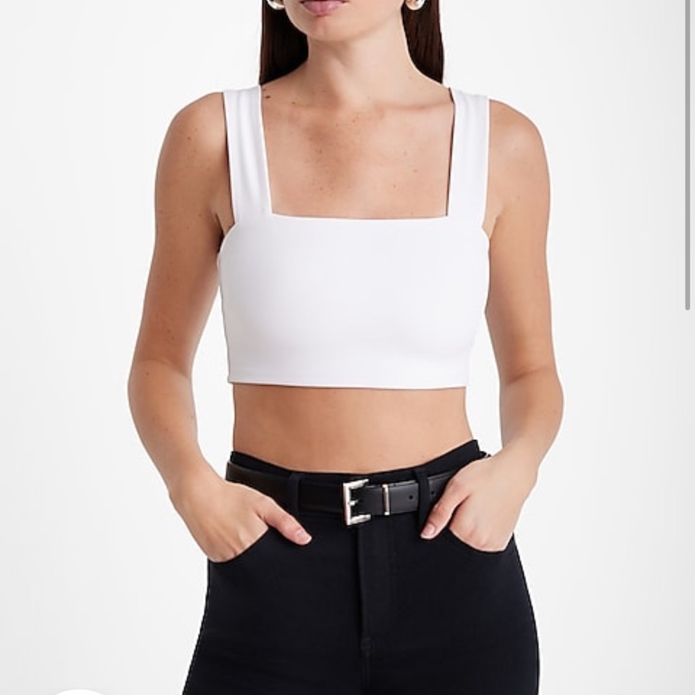 NWT Express Body Contour High Compression Square Neck Cropped Tank